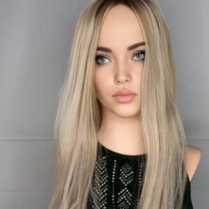 Long Blonde human hair topper 24 inches extensions of gold by Etsy